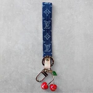 LV x TM Denim Cerise Dragonne bag charm
